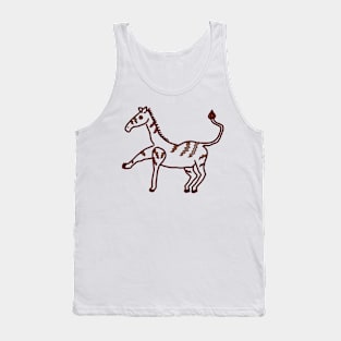 Sepia Zebra Doodle Tank Top